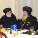 Abba Seraphim chatting with HH Pope Shenouda, 2002 Abba Seraphim chatting with HH Pope Shenouda, 2002
