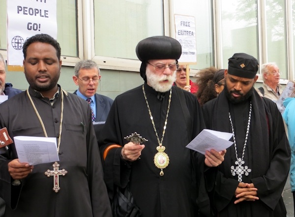 Metropolitan Abba Seraphim leads Protest Vigil at the Eritrean Embassy